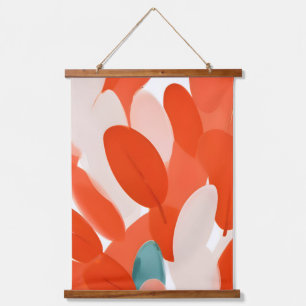 Feathers of different birds flock together hanging tapestry