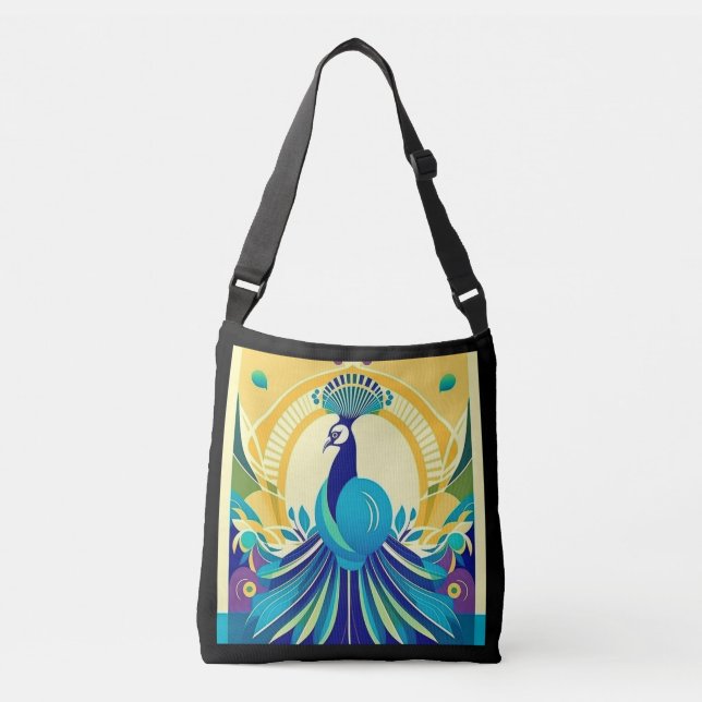 Feathers of Opulence: Adorn Your World with Art De Crossbody Bag (Front)