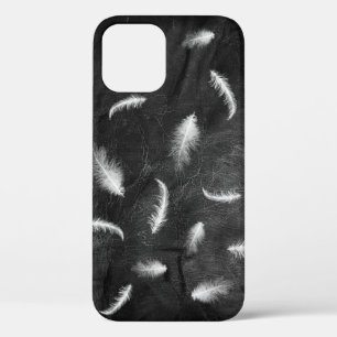 Feathers On Black Leather    iPhone 12 Case