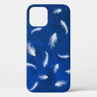 Feathers On Blue Leather   Case-Mate iPhone Case