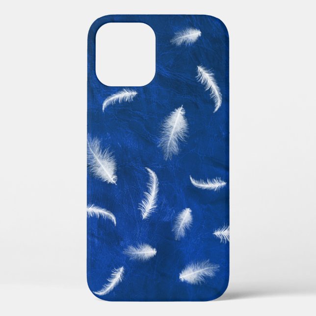 Feathers On Blue Leather   Case-Mate iPhone Case (Back)