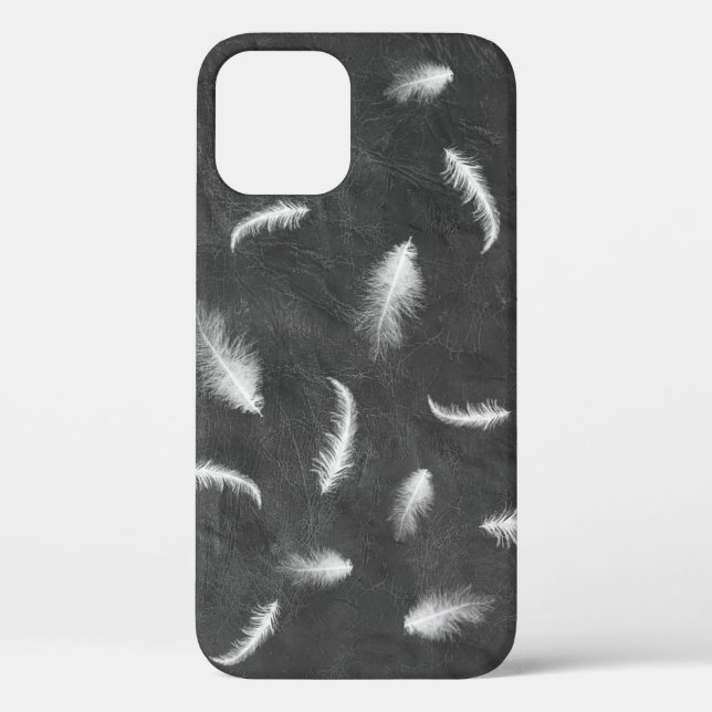 Feathers On Grey Leather   Case-Mate iPhone Case (Back)