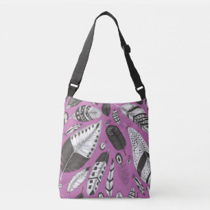 Feathers pattern crossbody bag