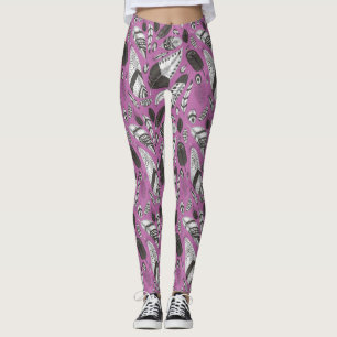 Feathers pattern leggings