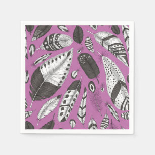 Feathers pattern napkin
