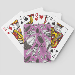 Feathers pattern playing cards