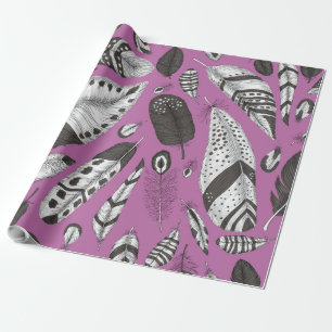 Feathers pattern wrapping paper