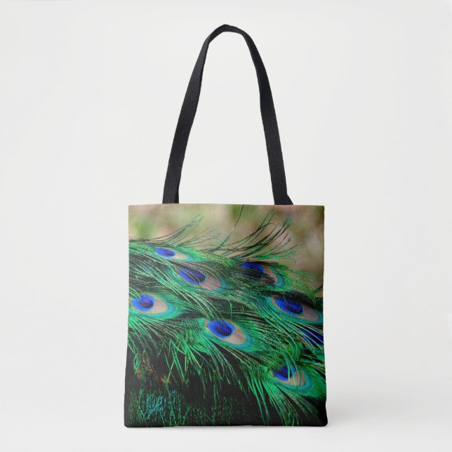 Feathers peacock feathers tote bag (Front)