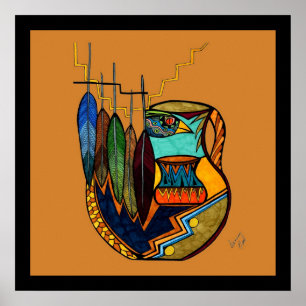 Feathers & Pot Poster