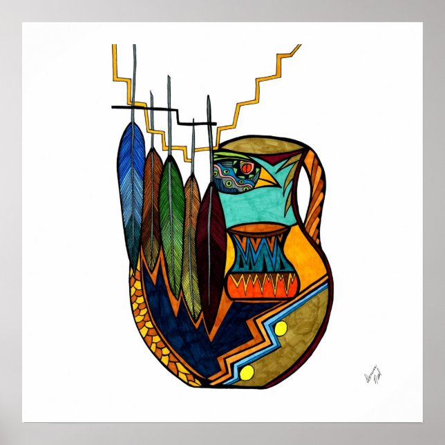 Feathers & Pot Spirit Reproduction Poster (Front)
