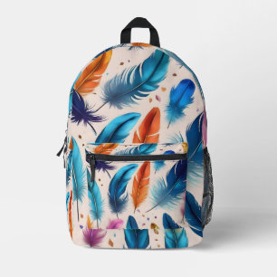 Feathers Printed Backpack