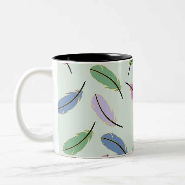 Feathers Two-Tone Coffee Mug (Left)