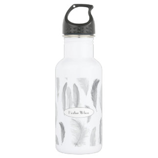 Feathers Water Bottle with Name