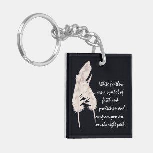  Feathers White and Meaning   Key Ring