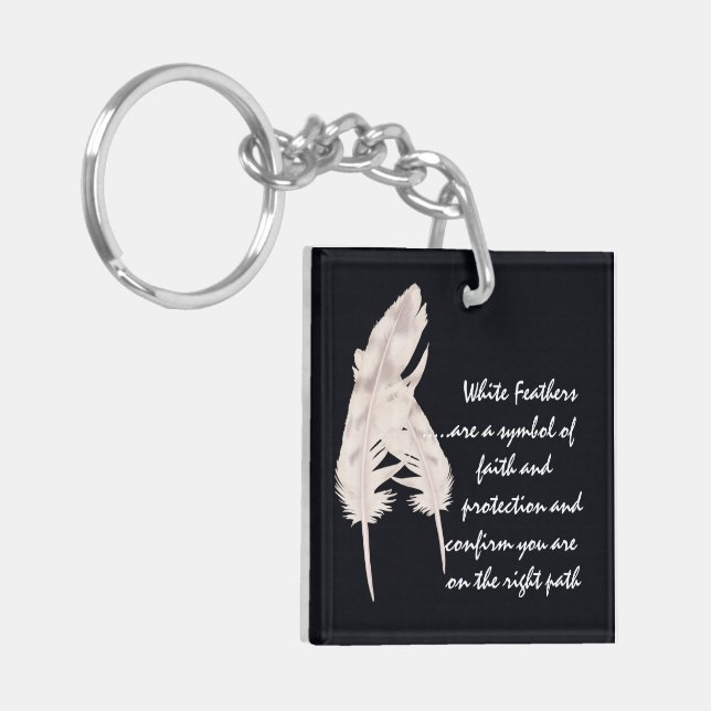  Feathers White and Meaning   Key Ring (Front Left)
