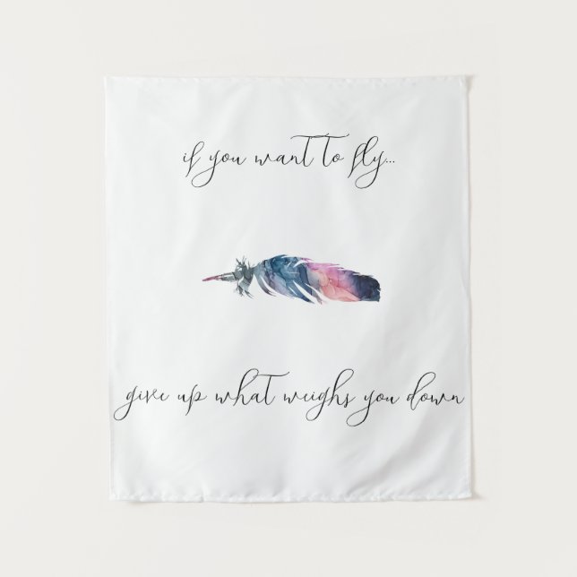 "Feathers" with Sentiment Tapestry (Front)