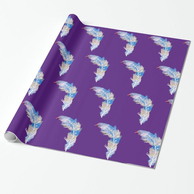 Feathers Wrapping Paper (Unrolled)