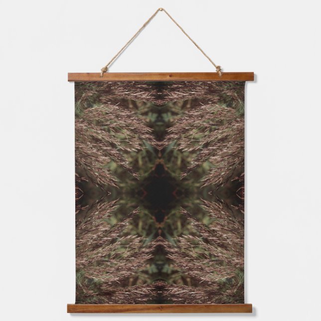 Feathery Dried Grasses Nature Abstract Hanging Tapestry (Front)