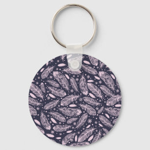 Feathery Fantasy: Romantic Pattern Creation Key Ring