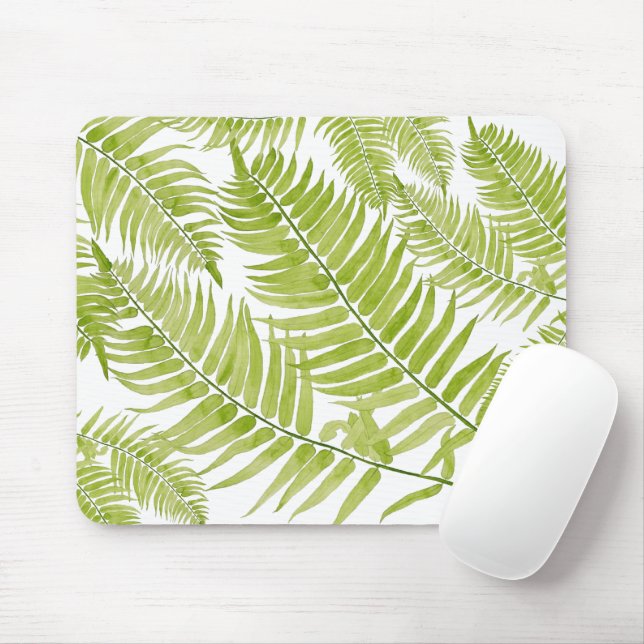 Feathery Fern on a Mouse Pad (With Mouse)