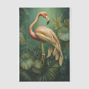 Feathery Flamingo Blush, Muted Botanical Tissue Paper