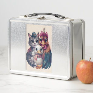 Feathery-Fur Family Holiday Reunion Day Portrait Metal Lunch Box