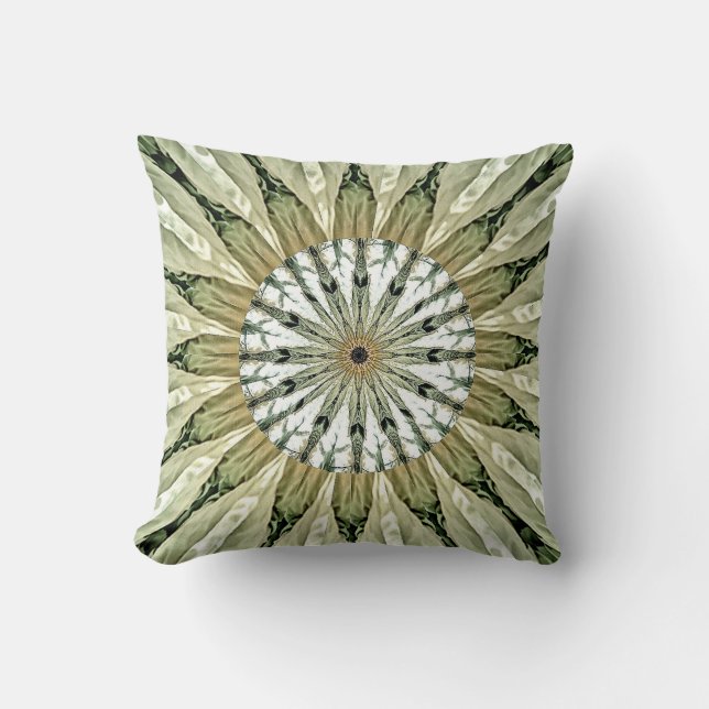 Feathery Grey Throw Pillow (Front)