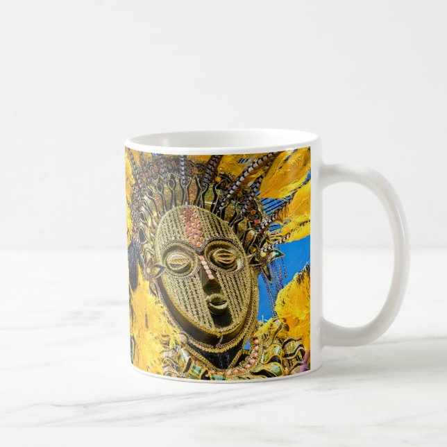 feathery mask coffee mug (Right)