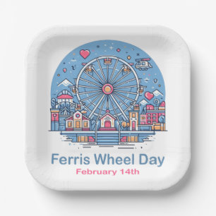 Feb 14th Ferris Wheel Day Paper Plate