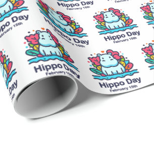 Feb 15th Hippo Day Wrapping Paper