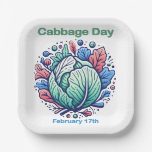 Feb 17th Cabbage Day Paper Plate