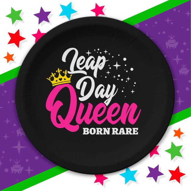 Feb 29 Leap Day Queen Leap Year Birthday Born Rare Paper Plate (Creator Uploaded)