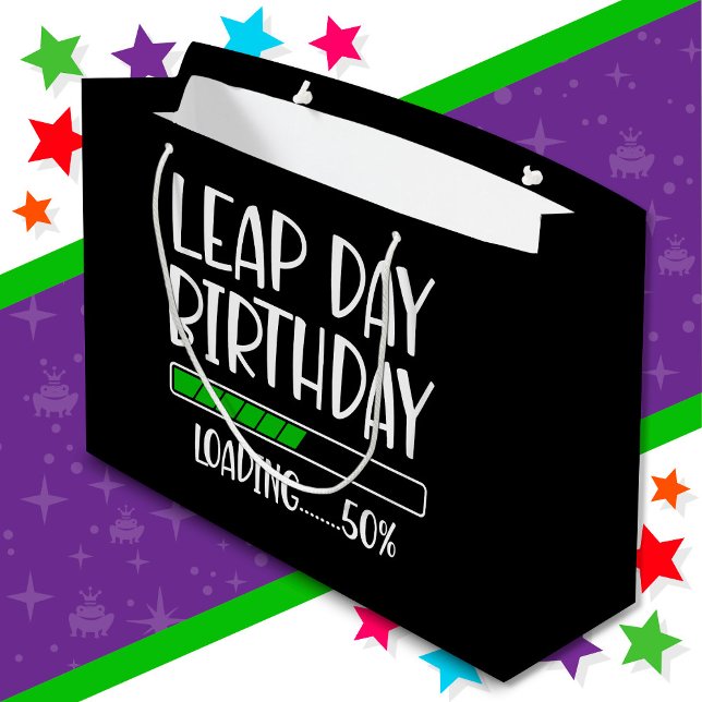 Feb 29th Leap Day Birthday 50% Loading Leap Year Large Gift Bag (Creator Uploaded)
