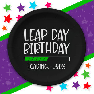 Feb 29th Leap Day Birthday 50% Loading Leap Year Paper Plate