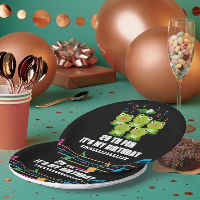 Feb 29th Leap Day ,it's my birthday leap year born Paper Plate (Multi)