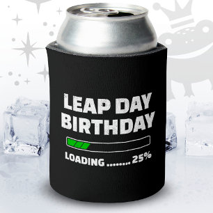 Feb 29th Leap Year Birthday 25% Loading Leap Day Can Cooler