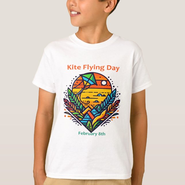 Feb 8th - Kite Flying Day T-Shirt (Front)