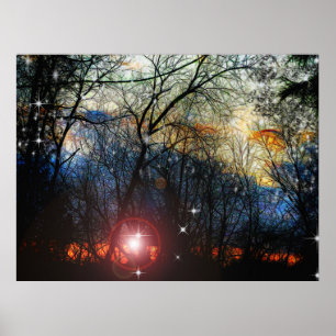 Feb Sunset Think of Snow Poster