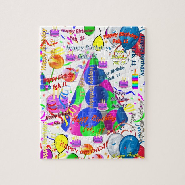 February, 11 Birthday Jigsaw Puzzle (Vertical)