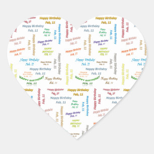 February, 11 Birthday Sticker