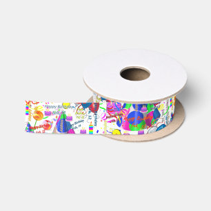 February, 12 Birthday Ribbon Satin Ribbon