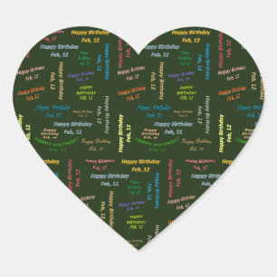 February, 12 Birthday Sticker