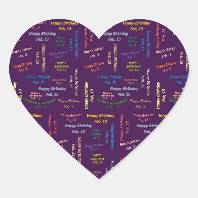 February, 13 Birthday Sticker (Front)