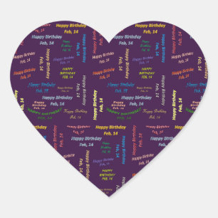 February, 14 Birthday Sticker