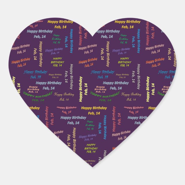 February, 14 Birthday Sticker (Front)