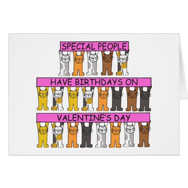 February 14th Birthday Cats (Front Horizontal)