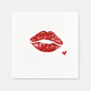 February 14th Valentines Day Lips Kiss Mark Will W Napkin