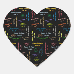 February, 15 Birthday Sticker