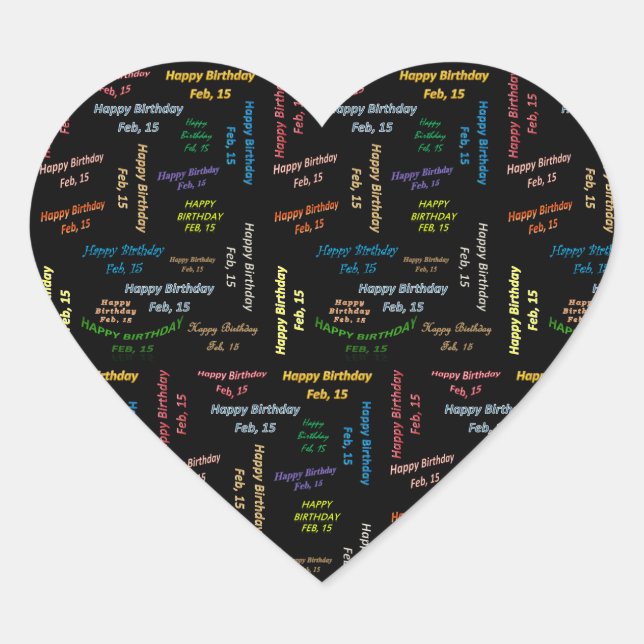 February, 15 Birthday Sticker (Front)