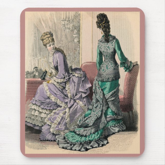 February 1877 Victorian fashions print Mouse Mat (Front)